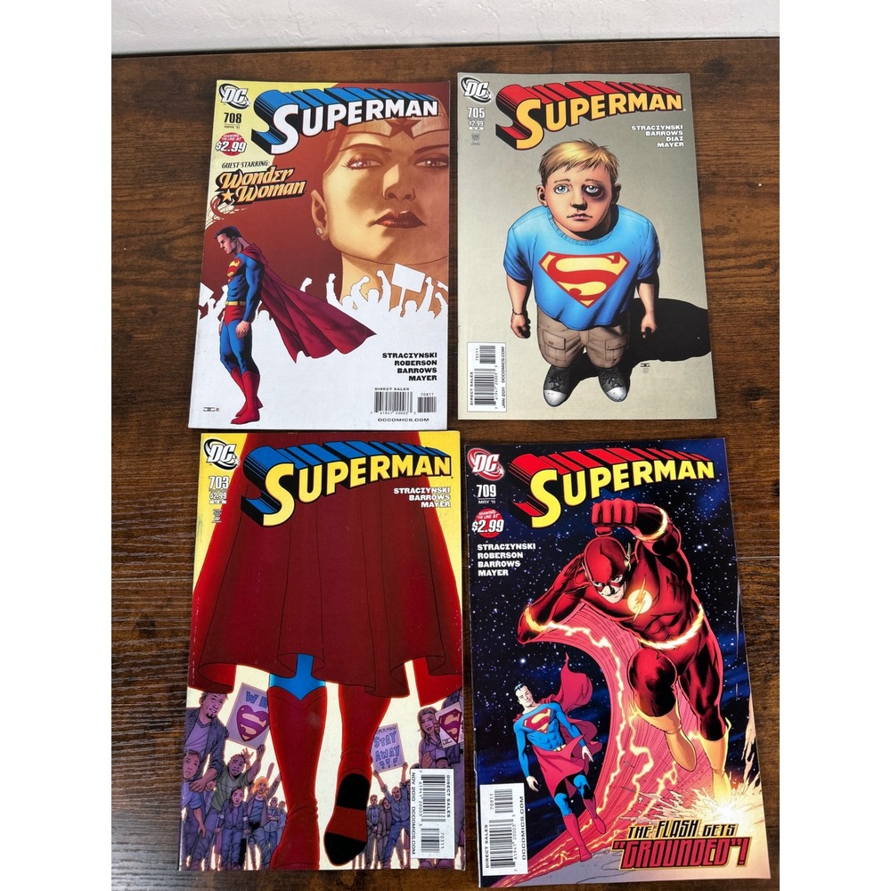 DC‎ Comics Superman Grounded Issues 703 705 708 709 Lot Wonder Woman Flash 2011